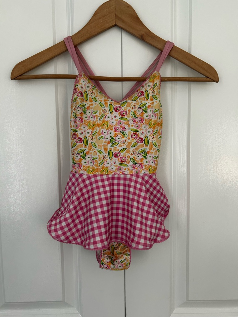 Sweet Honey girls Morgan Skirted Swimsuit one piece in Happy Yellow 5 year -flaw